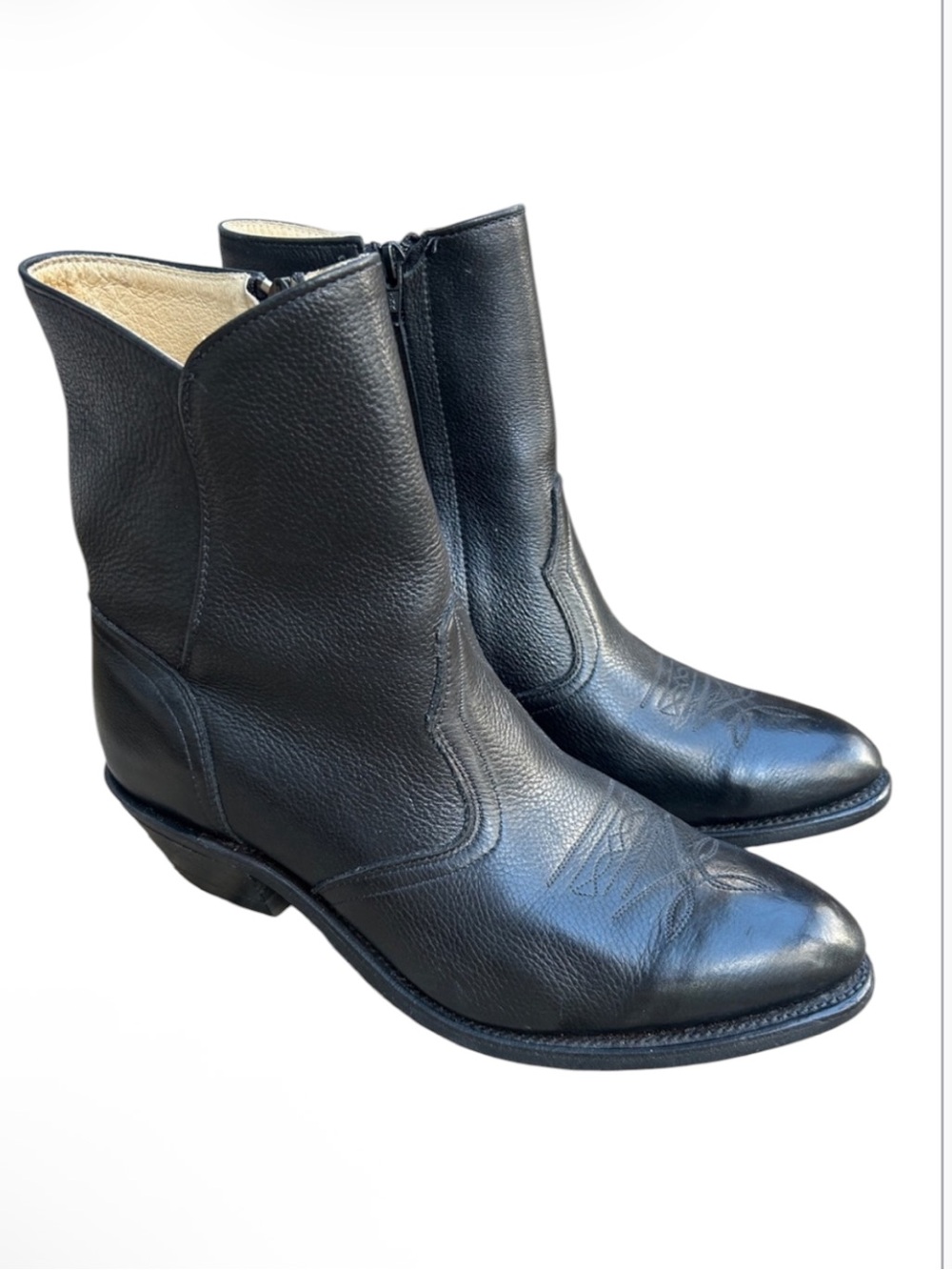 Silver Rebel Western Boots by Boulet Canada Leather Cowboy Boots Men’s Size 8 3E